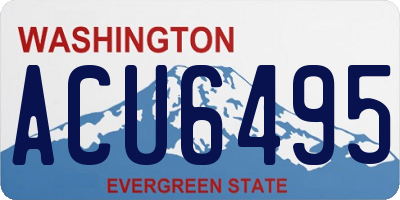 WA license plate ACU6495