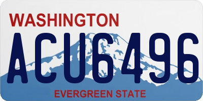 WA license plate ACU6496