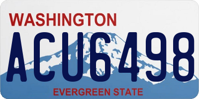 WA license plate ACU6498