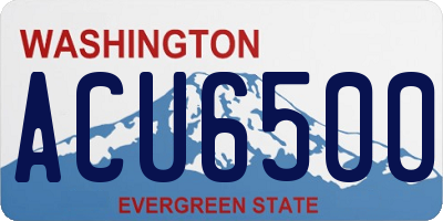 WA license plate ACU6500