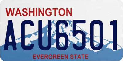 WA license plate ACU6501