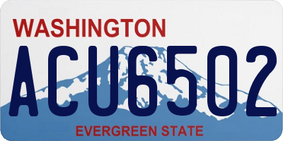 WA license plate ACU6502