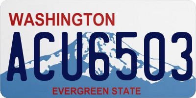WA license plate ACU6503