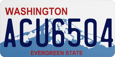 WA license plate ACU6504