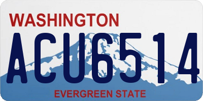 WA license plate ACU6514