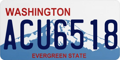 WA license plate ACU6518