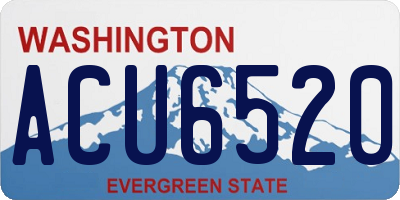WA license plate ACU6520