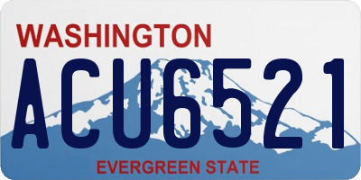 WA license plate ACU6521
