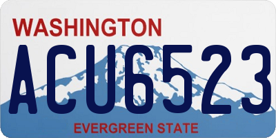 WA license plate ACU6523