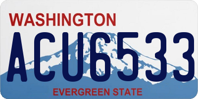 WA license plate ACU6533