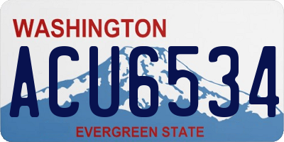 WA license plate ACU6534