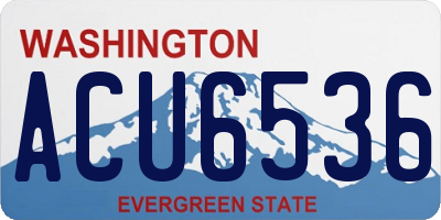 WA license plate ACU6536