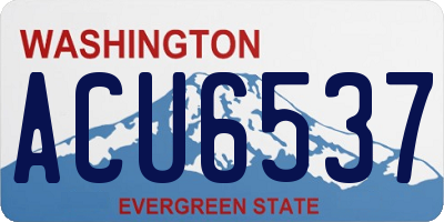 WA license plate ACU6537