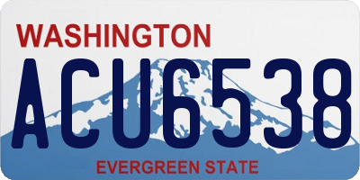 WA license plate ACU6538