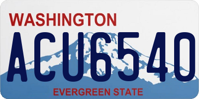 WA license plate ACU6540