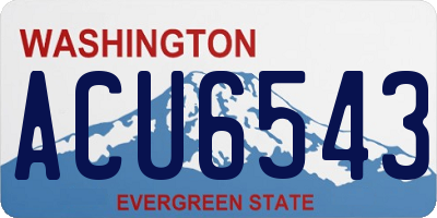WA license plate ACU6543