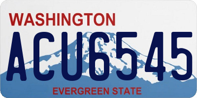 WA license plate ACU6545