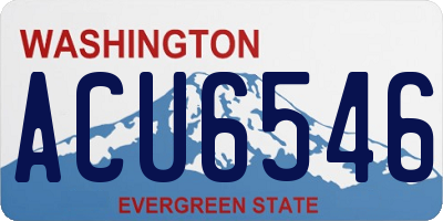 WA license plate ACU6546