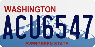 WA license plate ACU6547