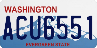 WA license plate ACU6551