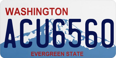 WA license plate ACU6560