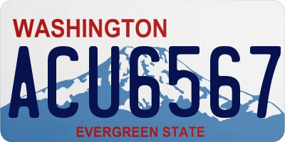 WA license plate ACU6567