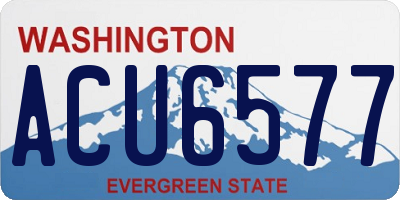 WA license plate ACU6577