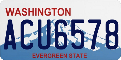 WA license plate ACU6578