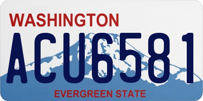 WA license plate ACU6581