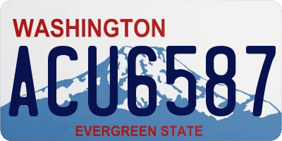 WA license plate ACU6587
