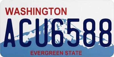 WA license plate ACU6588