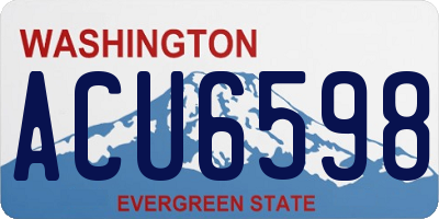 WA license plate ACU6598