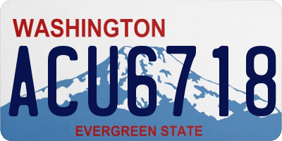 WA license plate ACU6718