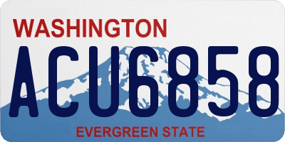 WA license plate ACU6858