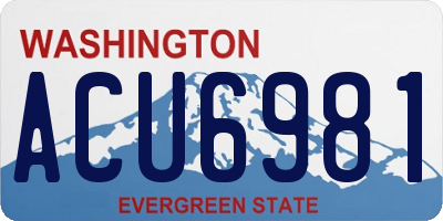 WA license plate ACU6981