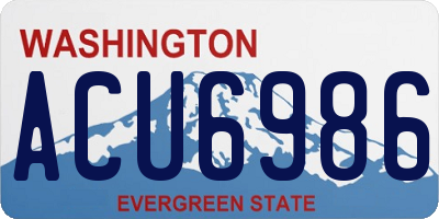 WA license plate ACU6986