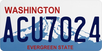 WA license plate ACU7024