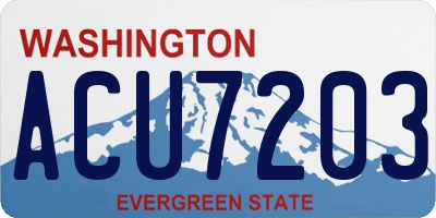 WA license plate ACU7203