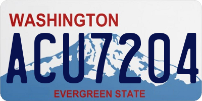 WA license plate ACU7204
