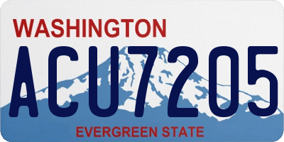 WA license plate ACU7205