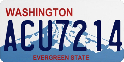 WA license plate ACU7214