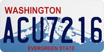 WA license plate ACU7216
