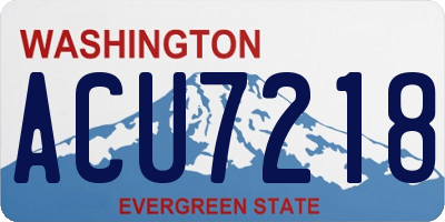 WA license plate ACU7218