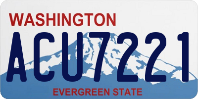 WA license plate ACU7221