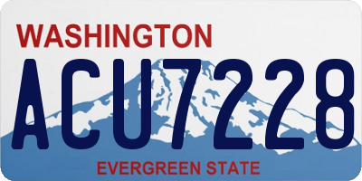 WA license plate ACU7228