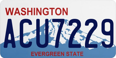 WA license plate ACU7229