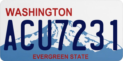 WA license plate ACU7231