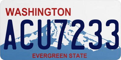 WA license plate ACU7233