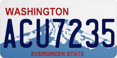 WA license plate ACU7235