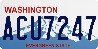 WA license plate ACU7247